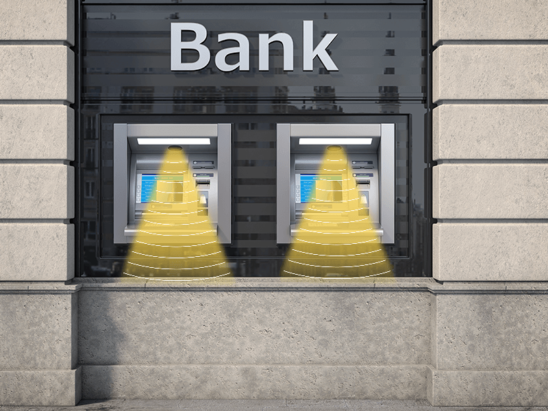 銀行終端機(jī)定向發(fā)聲示意圖