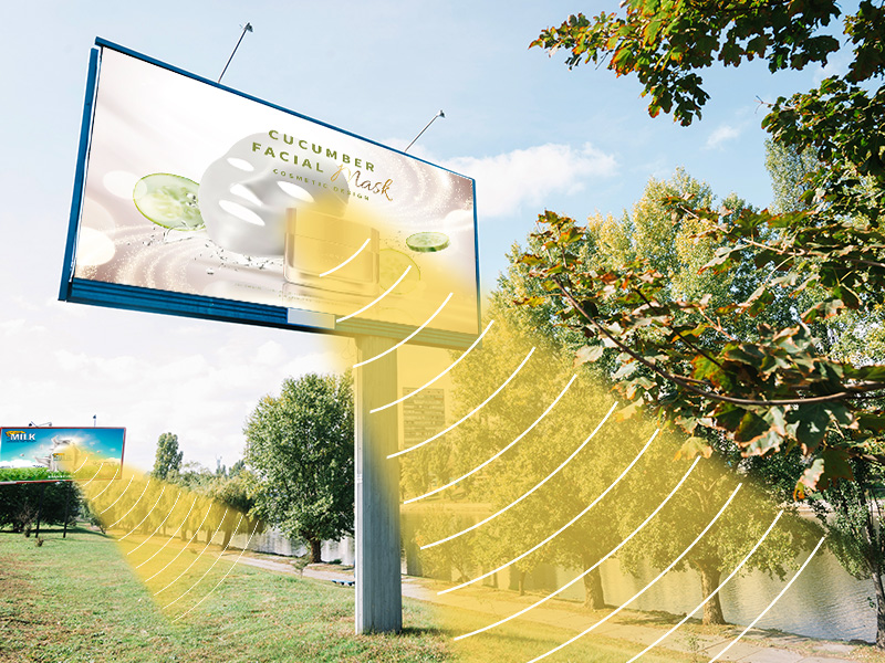 LED屏與定向音響結合