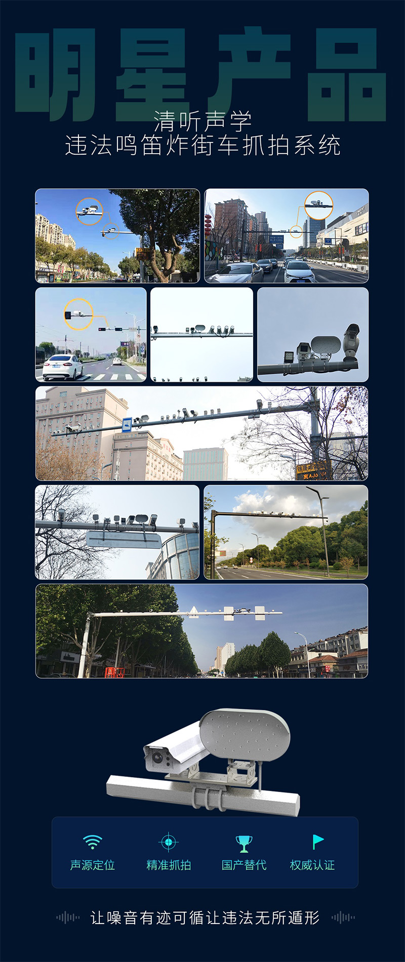 清聽(tīng)聲學(xué)禁止鳴笛抓拍設(shè)備/炸街車抓拍系統(tǒng)