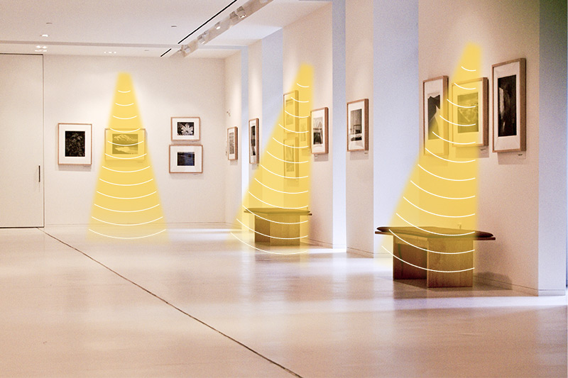 美術館中使用定向揚聲器