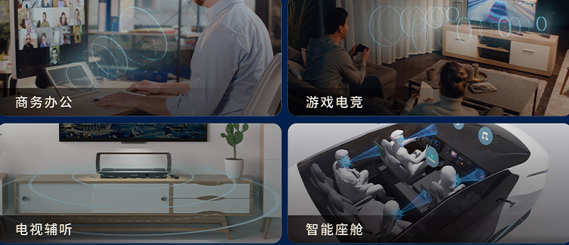 定向音響聚音屏技術已廣泛應用于  　　商務辦公、居家娛樂、老年人輔聽等場景