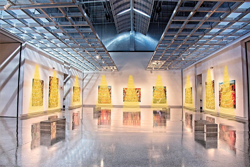 美術(shù)館定向喇叭發(fā)聲示意圖